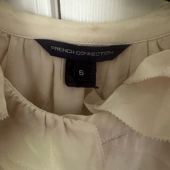French Connection Cream Ruffled Blouse - Picture 4 of 4
